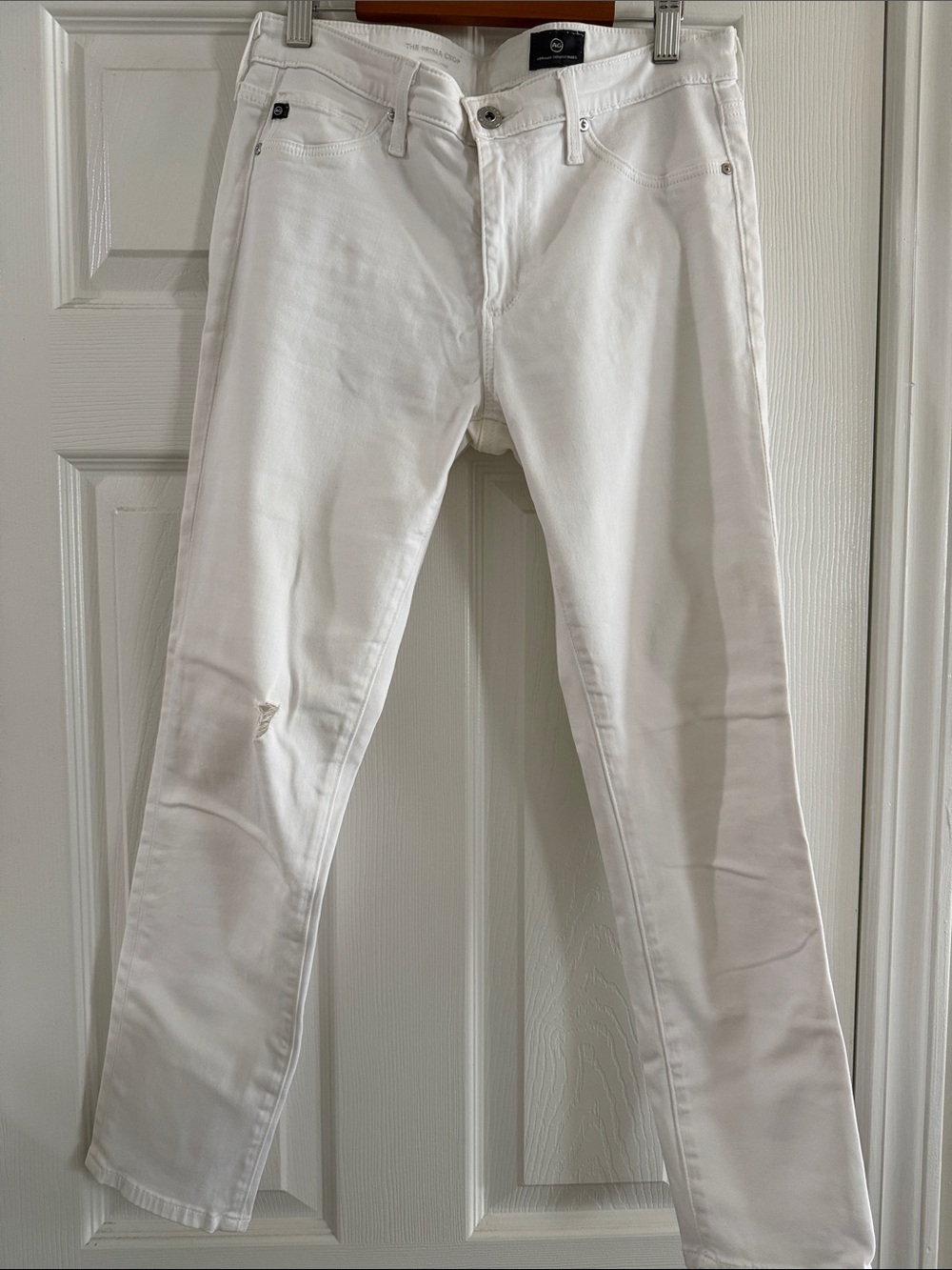 Ag Adriano Goldschmied Slim Straight White Jeans